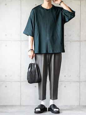 「SHAREEF（シャリーフ）のアイテム」を使った、しゅんたろーさん（メンズ・177cm）の夏コーディネート