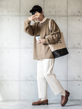 「Steven Alan（スティーブンアラン）のアイテム（帽子）」を使った、しゅんたろーさん（メンズ・177cm）の秋コーディネート