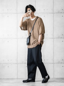 「SLOW（スロウ）のアイテム」を使った、しゅんたろーさん（メンズ・177cm）の春コーディネート