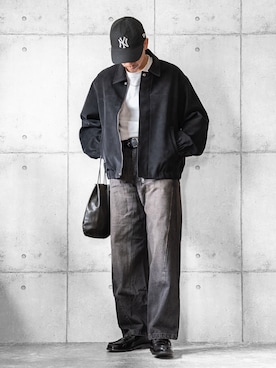 「NEW ERA（ニューエラ）のアイテム」を使った、しゅんたろーさん（メンズ・177cm）の秋コーディネート
