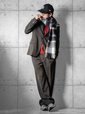 「アイテム（キャップ）」を使った、しゅんたろーさん（メンズ・177cm）の冬コーディネート