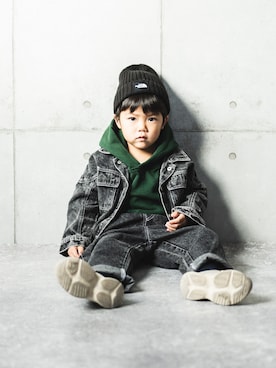 「ニットキャップ」｜「アイテム（セットアップ）」を使った、しゅんたろーさん（キッズ・100cm）の冬コーディネート