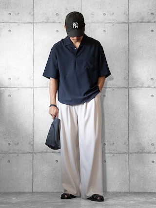 「BEAUTY&YOUTH UNITED ARROWS(ビューティーアンドユースユナイテッドアローズ)の“Emboss Bag Series” ハンギング ポーチ(ハンドバッグ)」を使った、しゅんたろーさん(メンズ・177cm)の夏コーディネート