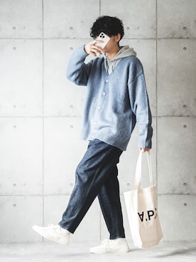 「CULLNI（クルニ）のアイテム（パンツ）」を使った、しゅんたろーさん（メンズ・177cm）の秋コーディネート