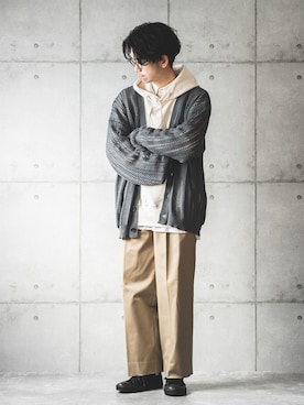 「PUBLIC TOKYO（パブリックトウキョウ）のアイテム（パンツ）」を使った、しゅんたろーさん（メンズ・177cm）の冬コーディネート