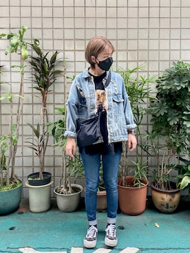 「丹寧」｜Ruさん（レディース・153cm）の秋コーディネート