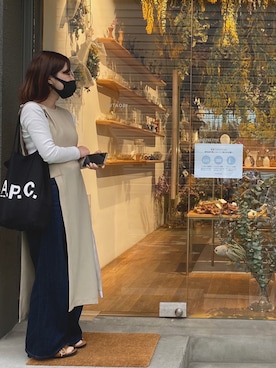 「BEAMS（ビームス）のアイテム（オールインワン・サロペット）」を使った、リンさん（レディース・156cm）の冬コーディネート