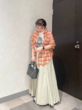 「JEANASIS（ジーナシス）のアイテム（シャツ/ブラウス）」を使った、yukiさん（レディース・155cm）の春コーディネート