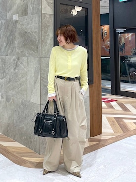 「JEANASIS（ジーナシス）のヴィンテージスクエアベルト/575860（ベルト、ゴールド系）」を使った、yukiさん（レディース・155cm）の春コーディネート