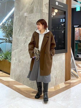 「アイテム（ピーコート）」を使った、yukiさん（レディース・155cm・20代）の秋コーディネート