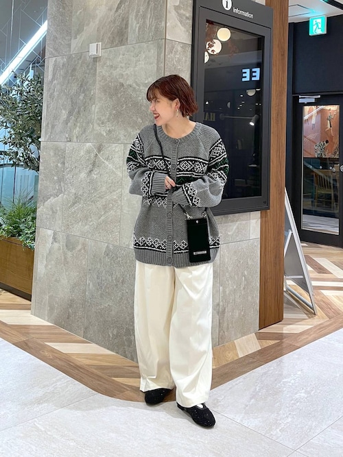 セール】3Gフェアアイルクルーニットカーディガン/605841