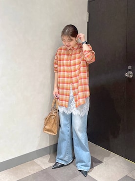 「JEANASIS（ジーナシス）のアイテム（シャツ/ブラウス）」を使った、yukiさん（レディース・155cm）の春コーディネート