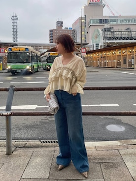 「JEANASIS（ジーナシス）のアイテム（パンツ）」を使った、yukiさん（レディース・155cm）の春コーディネート