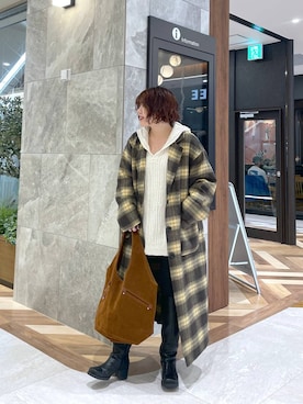 「アイテム（チェスターコート）」を使った、yukiさん（レディース・155cm・20代）の秋コーディネート
