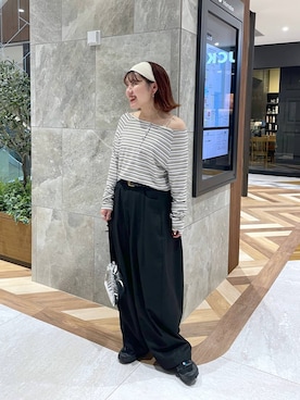 「アイテム（ポーチ）」を使った、yukiさん（レディース・155cm）の夏コーディネート