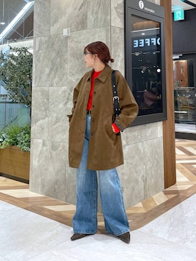 「アイテム（ステンカラーコート）」を使った、yukiさん（レディース・155cm）の秋コーディネート