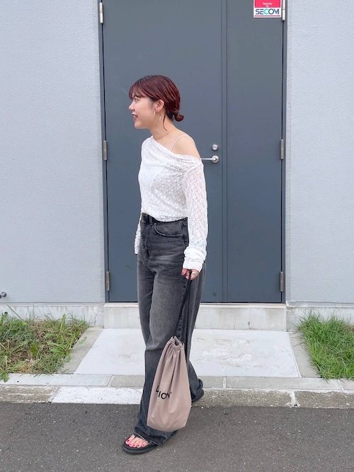 【新品】ジーナシス　【eL】Loose wide Denim Pants 楽天市場】Loose wide Denim Pants eL ジーナシス パンツ