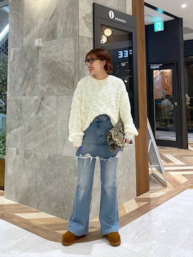 「アイテム（デニムスカート）」を使った、yukiさん（レディース・155cm・20代）の秋コーディネート