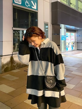 「アイテム（ポロシャツ）」を使った、yukiさん（レディース・155cm・20代）の冬コーディネート