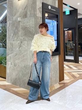 「アイテム（ベルト、ゴールド系）」を使った、yukiさん（レディース・155cm）の秋コーディネート