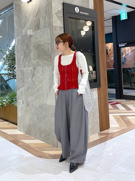 「eL（エル）の【eL】Loafer Mules/286417（ローファー、ブラック系）」を使った、yukiさん（レディース・155cm）の春コーディネート