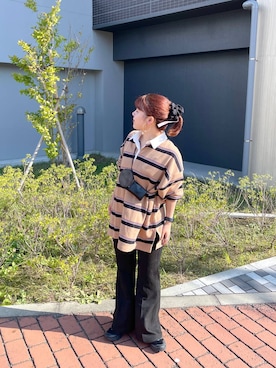 「アイテム（ポロシャツ、ベージュ系）」を使った、yukiさん（レディース・155cm）の秋コーディネート