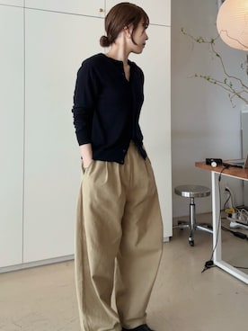 「アイテム（モカシン/デッキシューズ）」を使った、NENEさん（レディース・158cm）の秋コーディネート