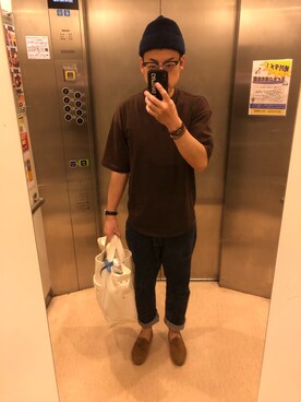 「markaware（マーカウェア）のアイテム（Tシャツ/カットソー）」を使った、Daiさん（メンズ・168cm）の秋コーディネート