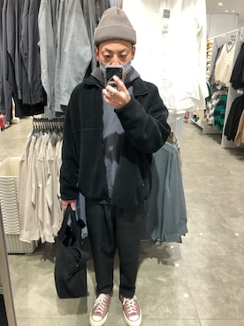 「Graphpaper（グラフペーパー）のアイテム（パーカー）」を使った、Daiさん（メンズ・168cm）の冬コーディネート