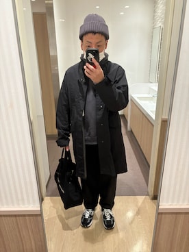 「アイテム（ノーカラーコート）」を使った、Daiさん（メンズ・168cm）の秋コーディネート