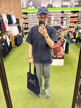 「WEWILL（ウィーウィル）のアイテム（Tシャツ/カットソー、ブルー系）」を使った、Daiさん（メンズ・168cm）の夏コーディネート