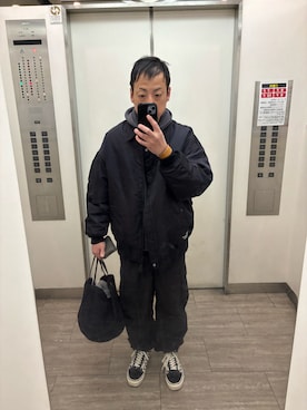 「アイテム（MA-1）」を使った、Daiさん（メンズ・168cm）の冬コーディネート