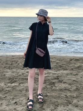「ミニワンピ」｜あんでぃーさん（レディース・165cm）の夏コーディネート