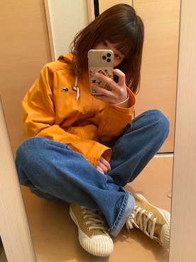 「アイテム（デジタル腕時計、ホワイト系）」を使った、yukarunさん（レディース・162cm）の秋コーディネート