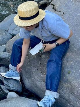 「MERLOT（メルロー）のアイテム（帽子）」を使った、yukarunさん（レディース・162cm）の夏コーディネート