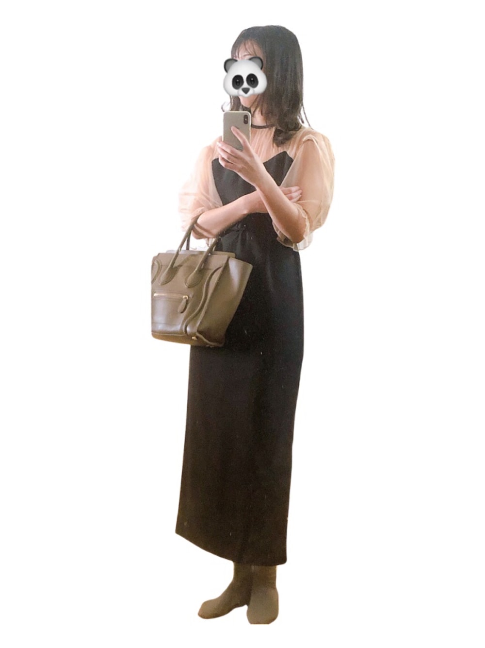 「休日コーデ、秋コーデ、AMERI、amerivintage、CELINE」｜「CELINEのアイテム（トートバッグ、グレー系）」を使った、maさん（レディース・167cm）の秋コーディネートの1枚目の写真