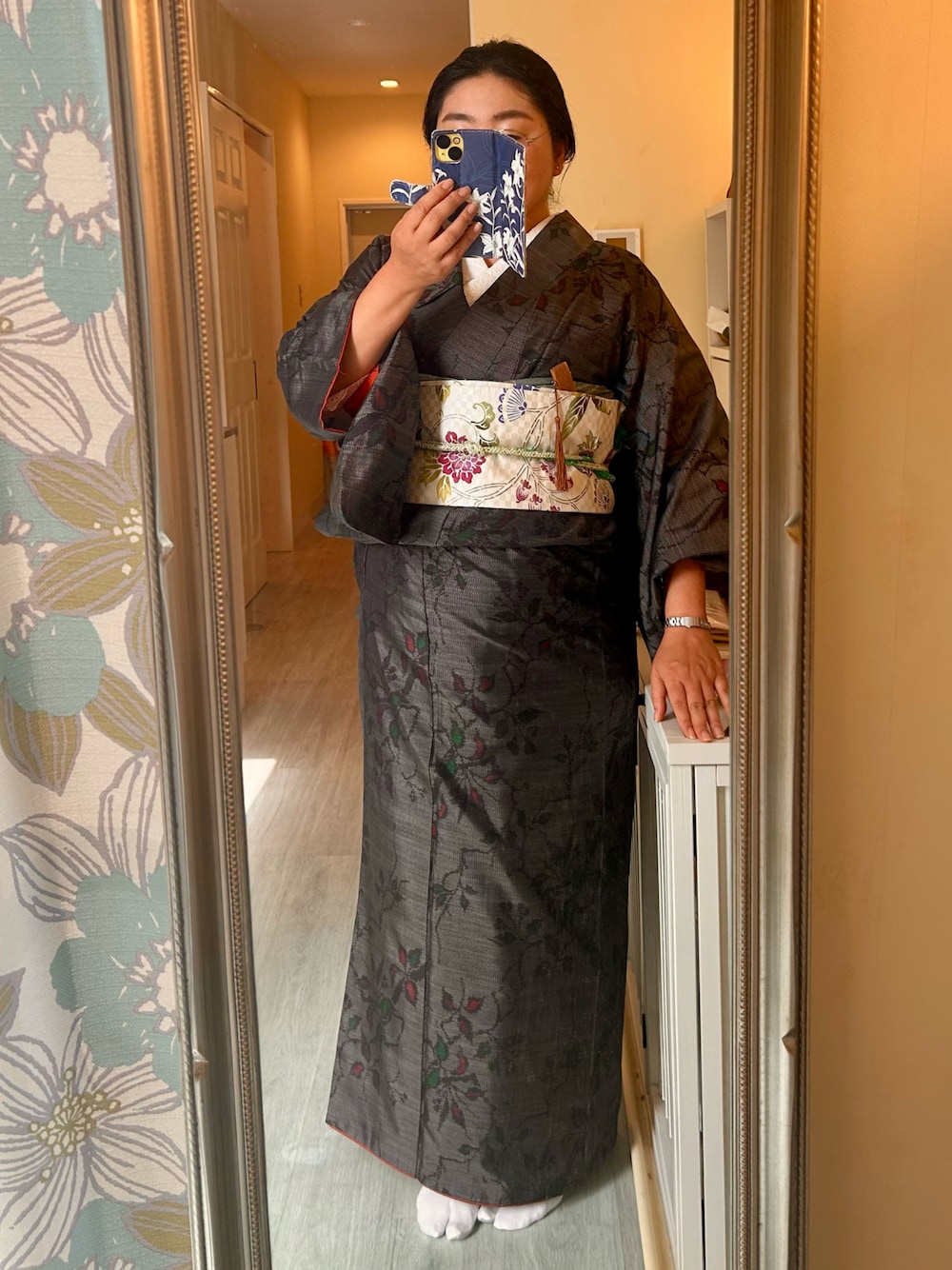 Jemさんの（大島紬）を使ったコーディネートの1枚目の写真