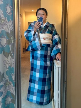 「アイテム（着物）」を使った、Jemさん（レディース・156cm）の夏コーディネート