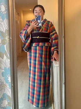 「アイテム（着物）」を使った、Jemさん（レディース・156cm）の夏コーディネート