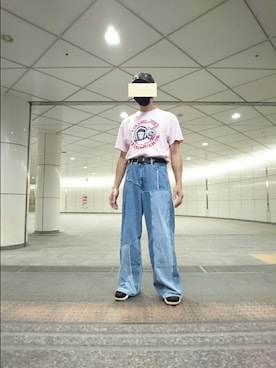「Hanes」｜「アイテム（帽子）」を使った、たっくんさん（メンズ・175cm）の夏コーディネート