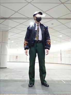 「BEAMS」｜「アイテム（ハンチング/ベレー帽）」を使った、たっくんさん（メンズ・176cm）の秋コーディネート
