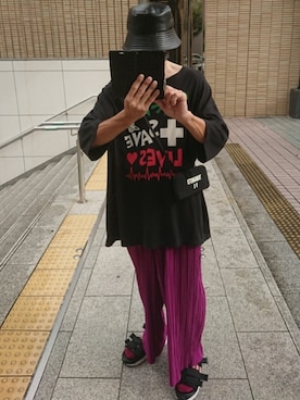 「Y-3（ワイスリー）のアイテム（財布/小物）」を使った、たっくんさん（メンズ・176cm）の夏コーディネート