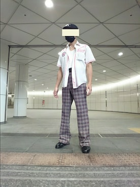 「BEAMS」｜「アイテム（ハンチング/ベレー帽）」を使った、たっくんさん（メンズ・176cm）の夏コーディネート