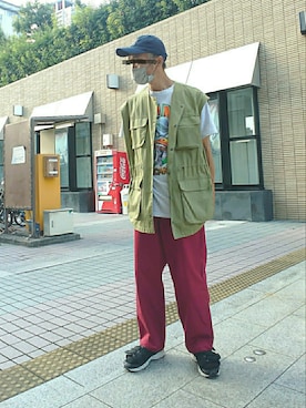 「Lui's（ルイス）のアイテム（サンダル）」を使った、たっくんさん（メンズ・176cm）の夏コーディネート