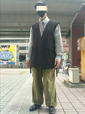 「BEAMS」｜「アイテム（ベスト）」を使った、たっくんさん（メンズ・176cm）の夏コーディネート