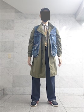 「アレキサンダーワン×アディダス」｜「アイテム（モッズコート）」を使った、たっくんさん（メンズ・176cm）の冬コーディネート