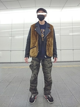 たっくんさんの「BARBOUR (バブアー)　WARM PILE WAISTCOAT ZIPIN LINER(MLI0004)」を使ったコーディネート