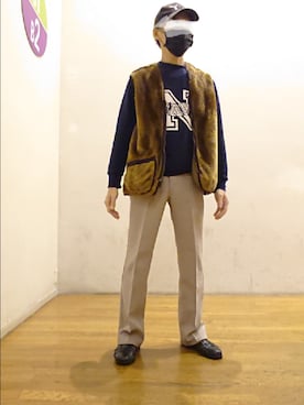 「BEAMS」｜「アイテム（ベスト）」を使った、たっくんさん（メンズ・176cm）の秋コーディネート