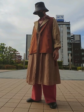 「ドレスシューズ」｜「アイテム（トレンチコート）」を使った、たっくんさん（メンズ・176cm）の秋コーディネート