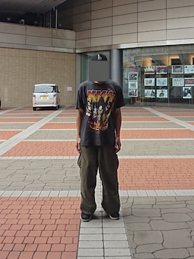 「FREAK'S STORE（フリークスストア）の限定展開 ワイドストレート カーゴパンツ（カーゴパンツ）」を使った、たっくんさん（メンズ・176cm）の夏コーディネート